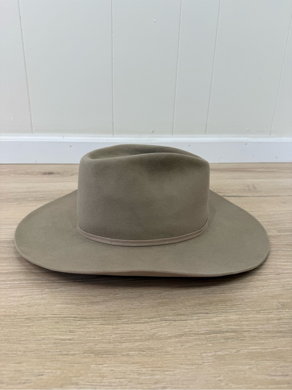 Stetson 7 5/8 Taupe Felt Western Hat. Shape it for u! - Picture 7 of 16